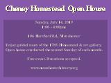 Cheney Homestead Open House; Sunday, June 9, 2019 1:00 - 4:00pm 106 Hartford Rd., Manchester ...