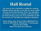 Hall Rental; The Army & Navy Club Hall is available for rental for weddings, parties and other...
